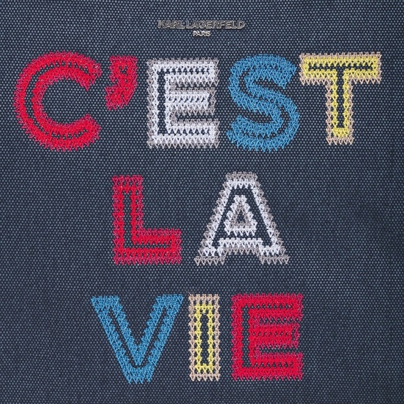 Karl Lagerfeld Margot Fringe Zip Canvas Tote - Picture 3 of 12